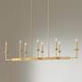 2_Possini Euro Kime 50" Gold 8-Light Modern Trestle Linear Chandelier