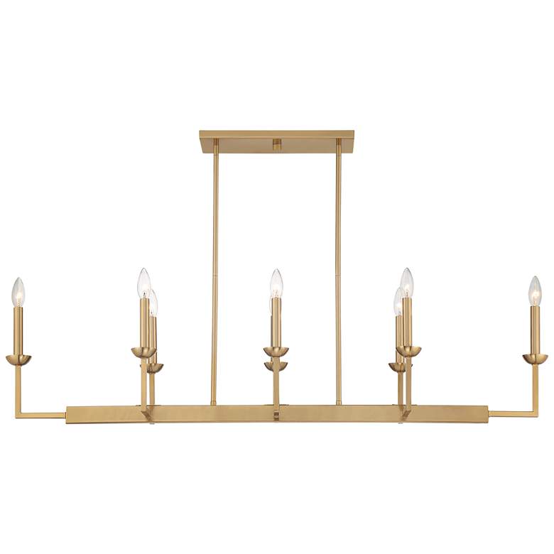 Image 7 Possini Euro Kime 50" Gold 8-Light Modern Trestle Linear Chandelier more views