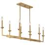 Possini Euro Kime 50" Gold 8-Light Modern Trestle Linear Chandelier in scene