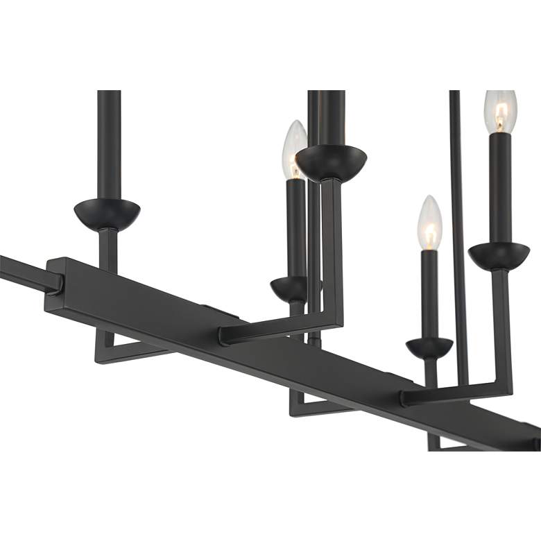 Image 4 Possini Euro Kime 50 inch Wide Black 8-Light Trestle Island Chandelier more views