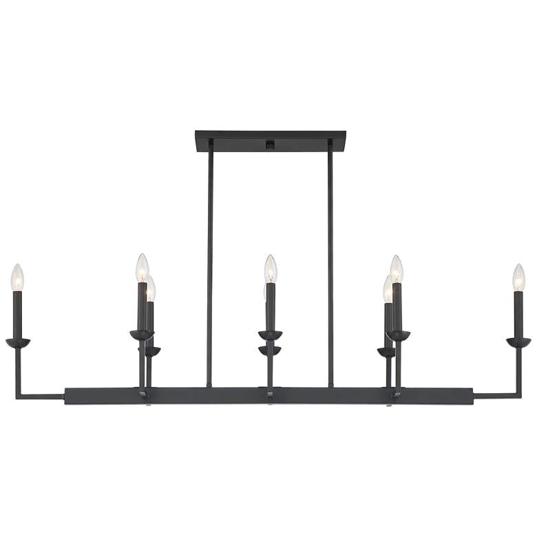 Image 6 Possini Euro Kime 50 inch Wide Black 8-Light Trestle Island Chandelier more views