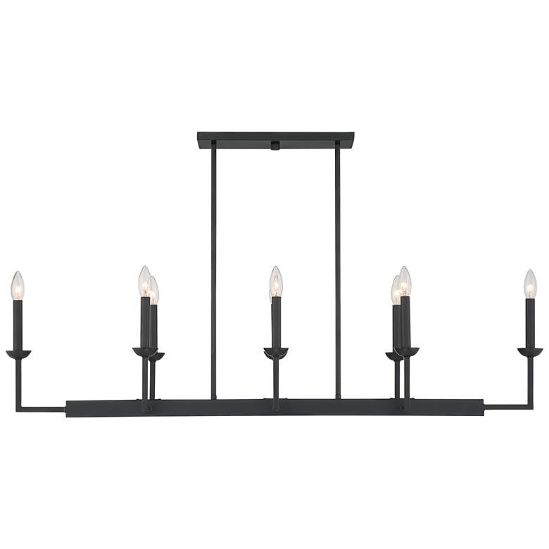 Image 7 Possini Euro Kime 50 inch Wide Black 8-Light Trestle Island Chandelier more views