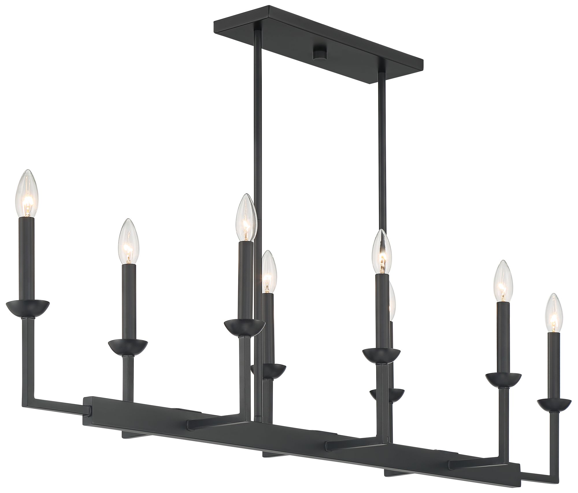 Possini Euro Kime 50" Wide Black 8-Light Trestle Island Chandelier