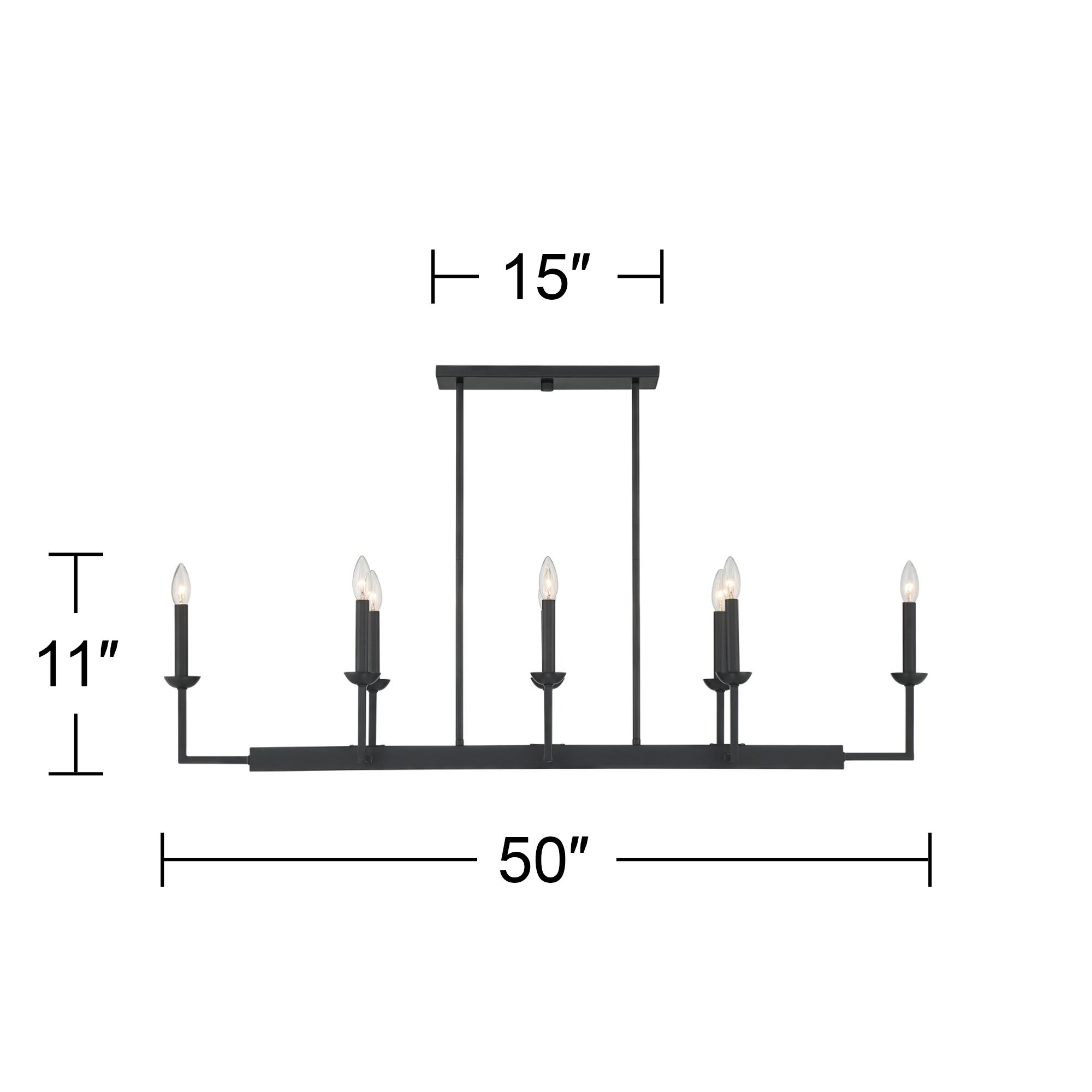 Possini Euro Kime 50" Wide Black 8-Light Trestle Island Chandelier