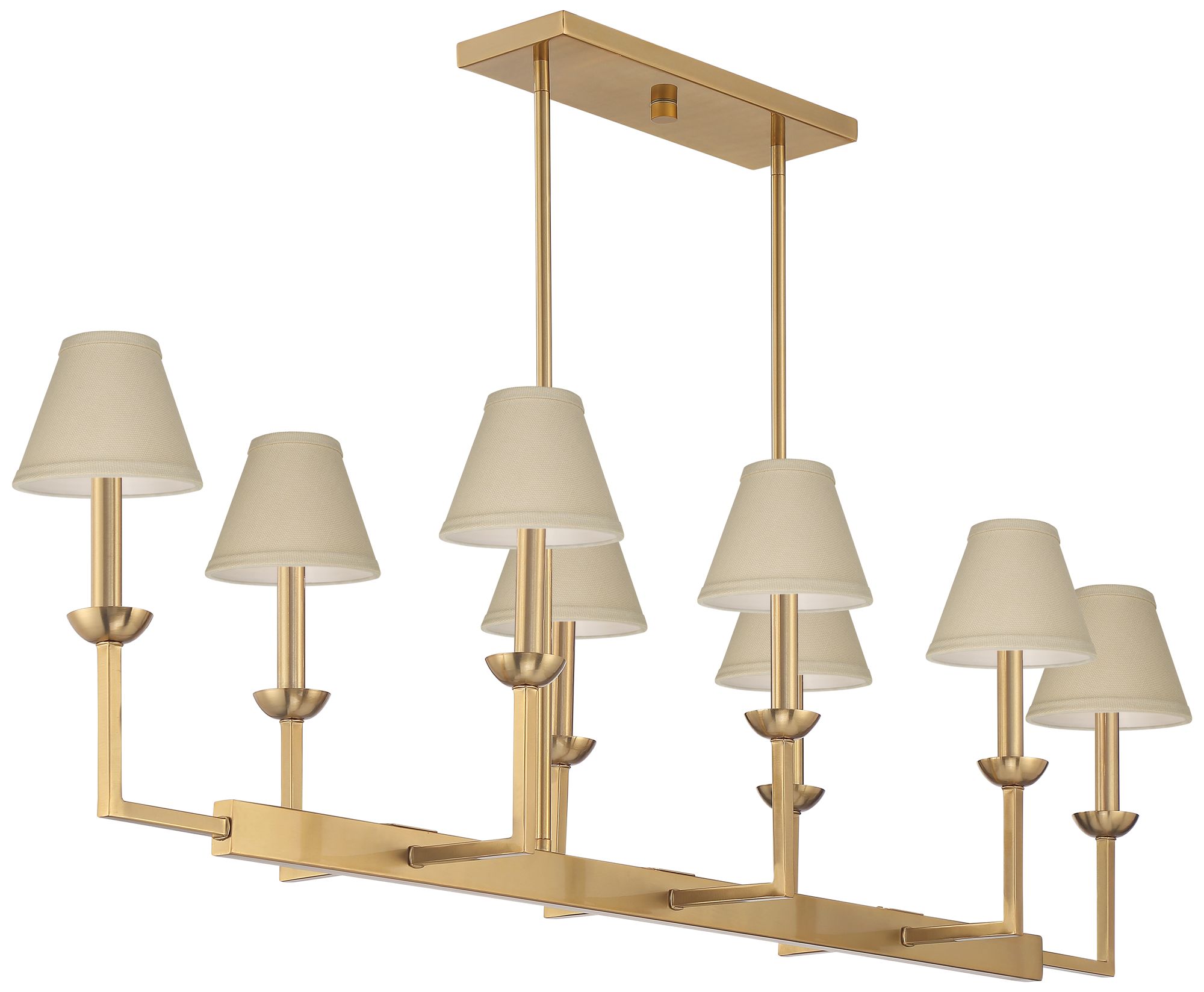 Image 4 Possini Euro Kime 50"W Gold 8-Light Island Chandelier w/ Beige Shades more views