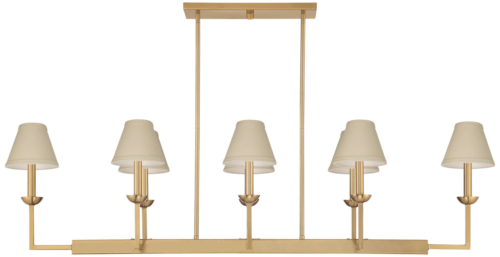 Image 5 Possini Euro Kime 50"W Gold 8-Light Island Chandelier w/ Beige Shades more views