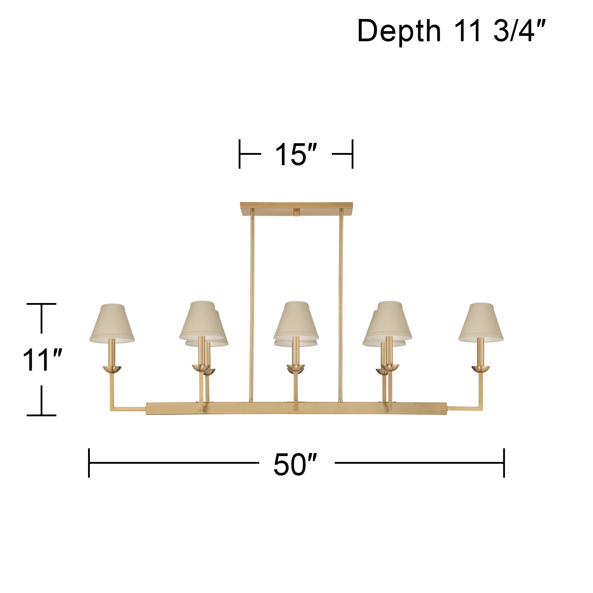 Image 6 Possini Euro Kime 50"W Gold 8-Light Island Chandelier w/ Beige Shades more views