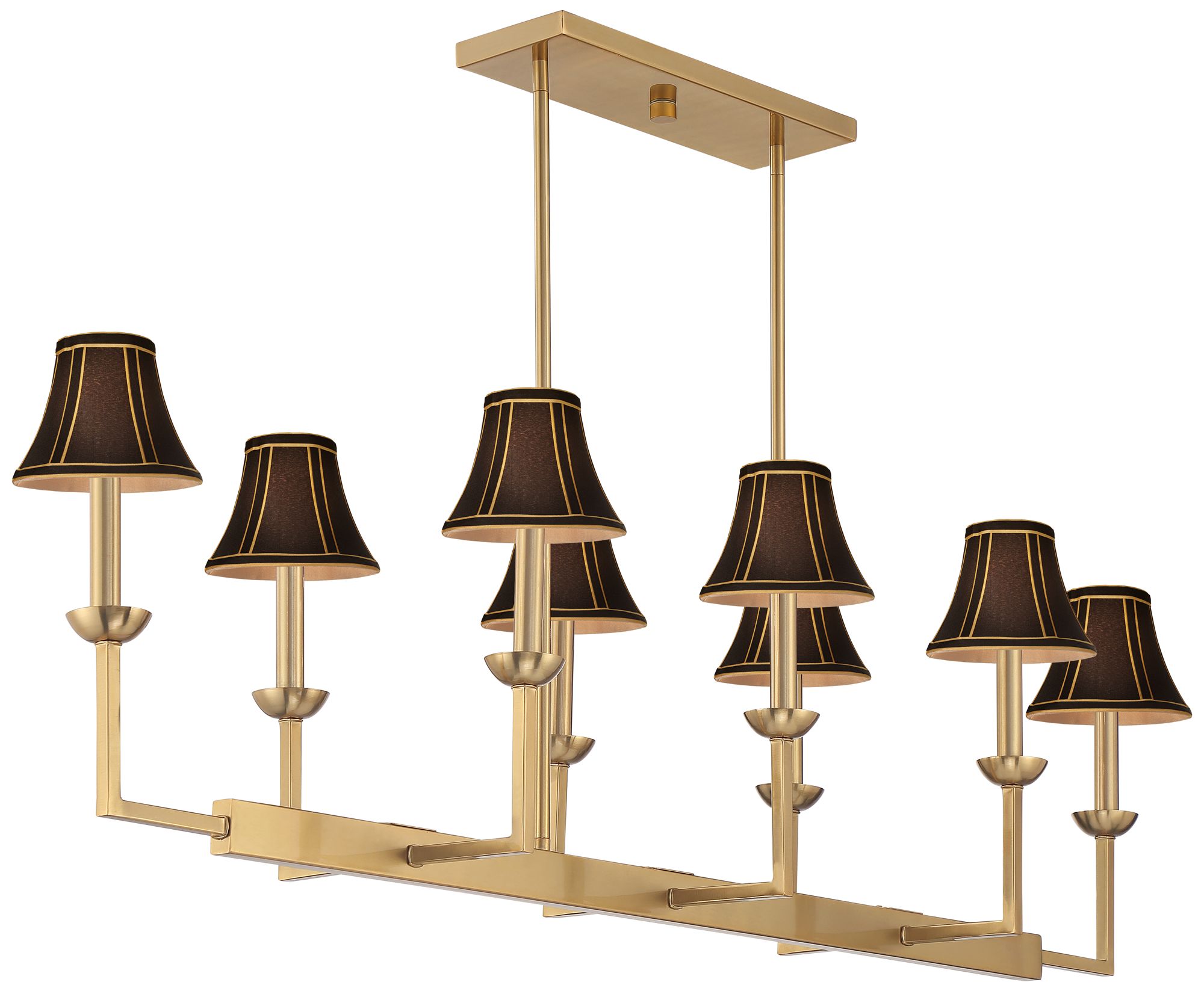 Image 4 Possini Euro Kime 50"W Gold 8-Light Island Chandelier w/ Black Shades more views