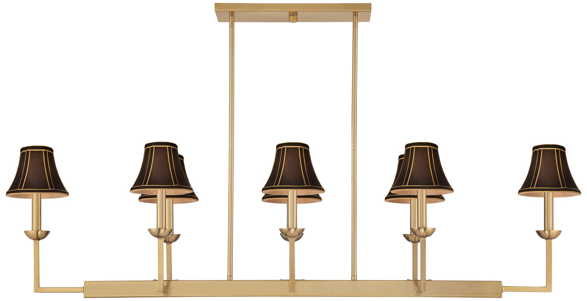 Image 5 Possini Euro Kime 50"W Gold 8-Light Island Chandelier w/ Black Shades more views