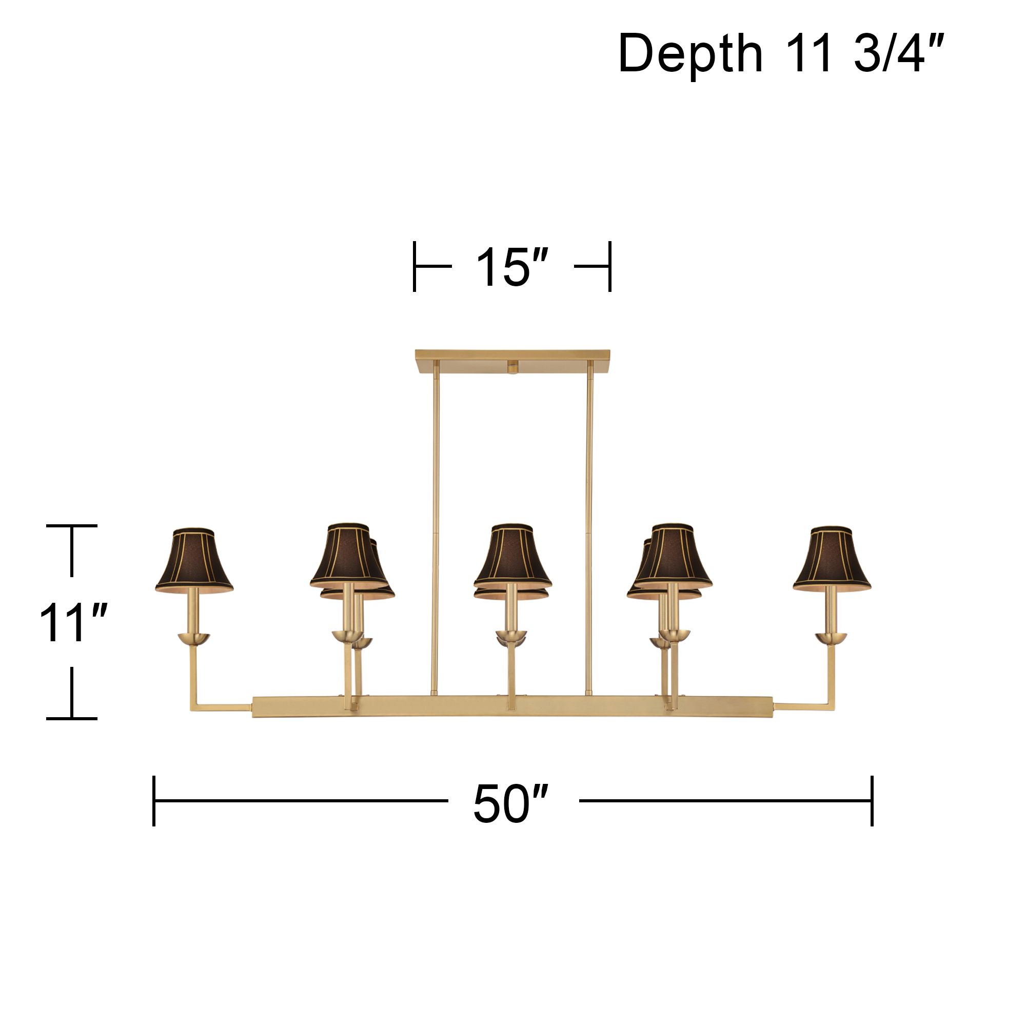 Image 6 Possini Euro Kime 50"W Gold 8-Light Island Chandelier w/ Black Shades more views
