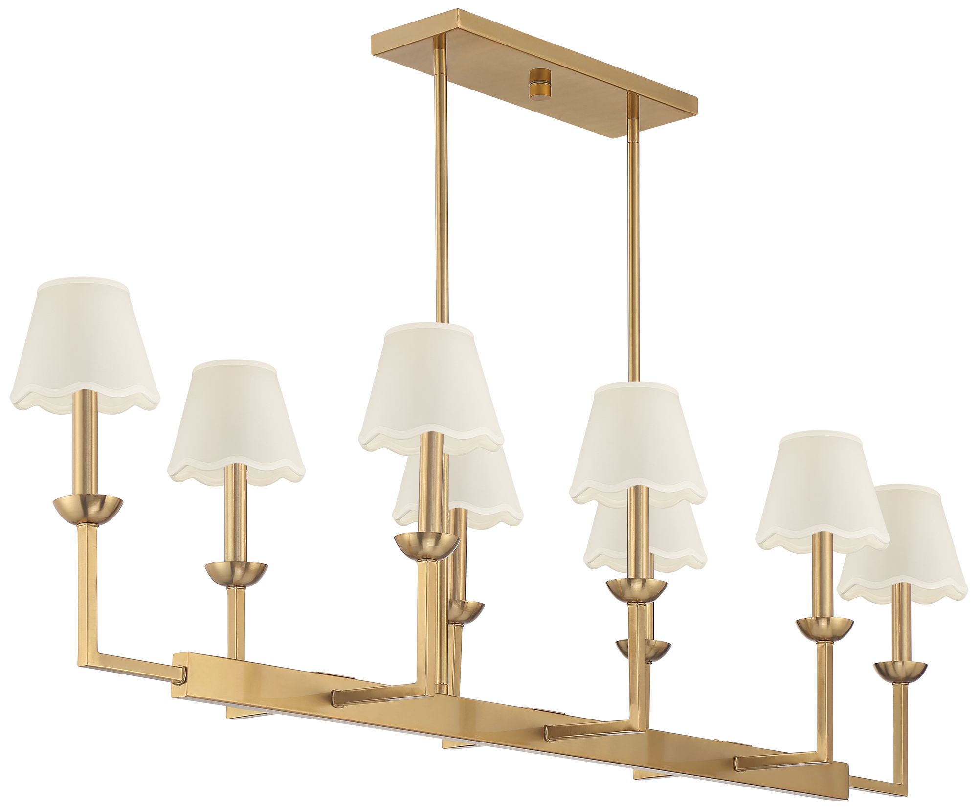 Image 4 Possini Euro Kime 50"W Gold 8-Light Island Chandelier w/ White Shades more views