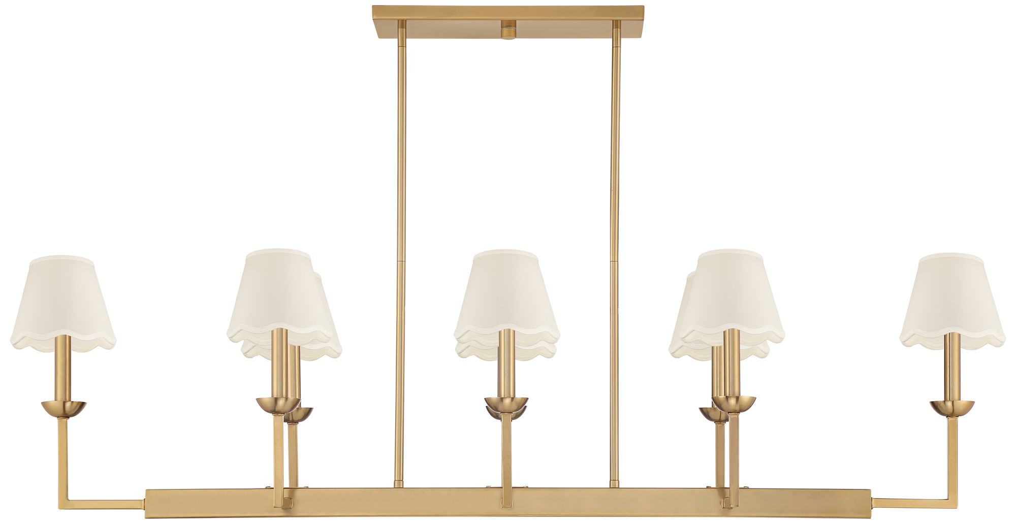 Image 5 Possini Euro Kime 50"W Gold 8-Light Island Chandelier w/ White Shades more views