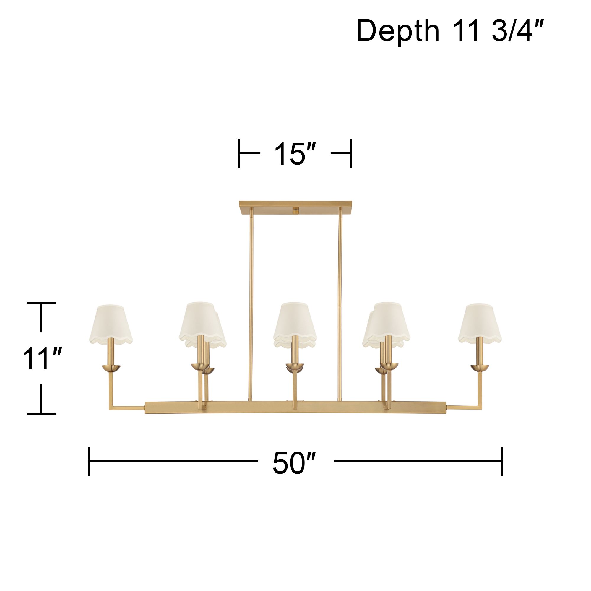 Image 6 Possini Euro Kime 50"W Gold 8-Light Island Chandelier w/ White Shades more views