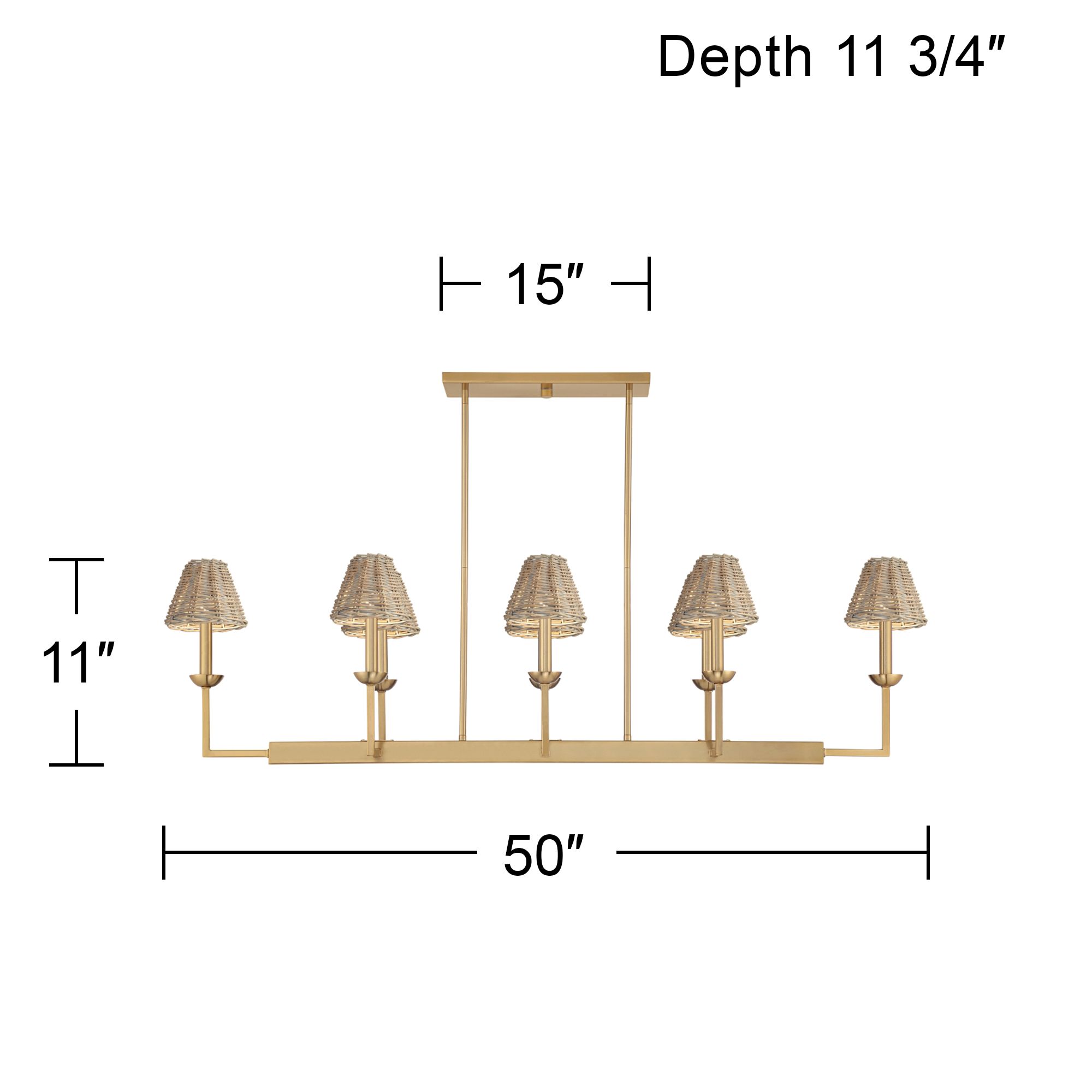 Image 6 Possini Euro Kime 50"W Gold 8-Light Island Chandelier w/ Wicker Shades more views