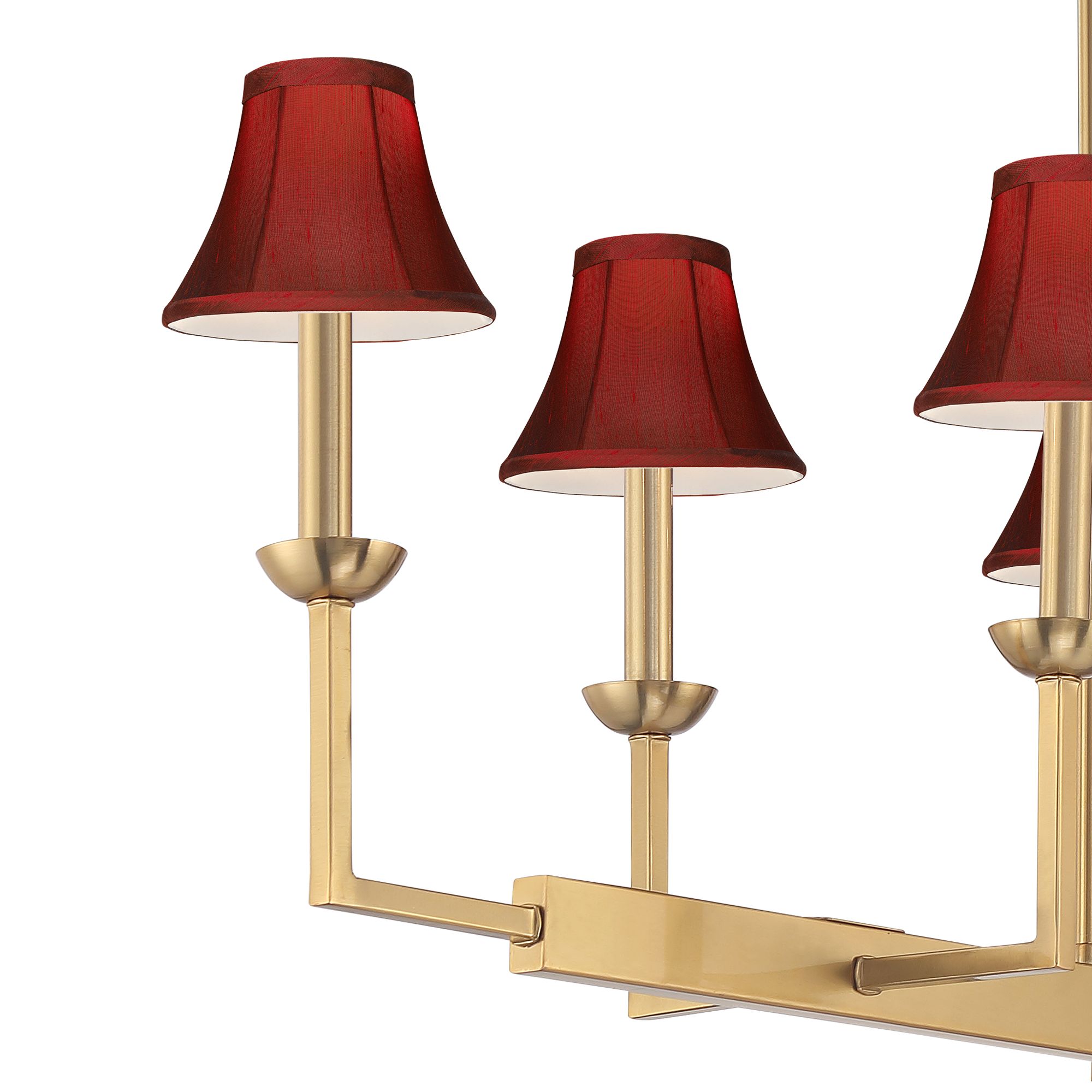 Image 2 Possini Euro Kime 50"W Gold 8-Light Island Chandelier with Red Shades more views