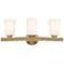 Possini Euro Kindred 23 1/2" Warm Brass Opal Glass 3-Light Bath Light