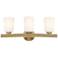 Possini Euro Kindred 23 1/2" Warm Brass Opal Glass 3-Light Bath Light