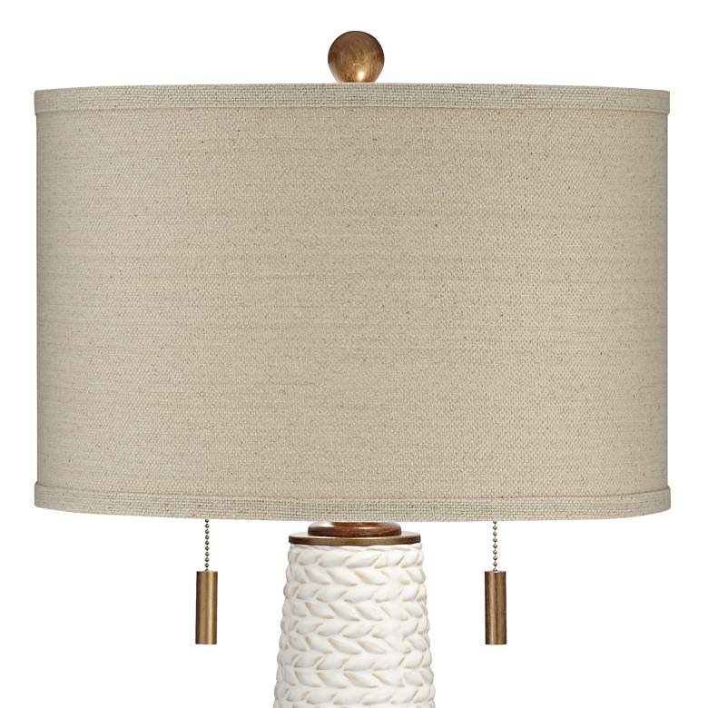 Image 5 Possini Euro Kingston 32 3/4" High Pull Chain White Ceramic Table Lamp more views