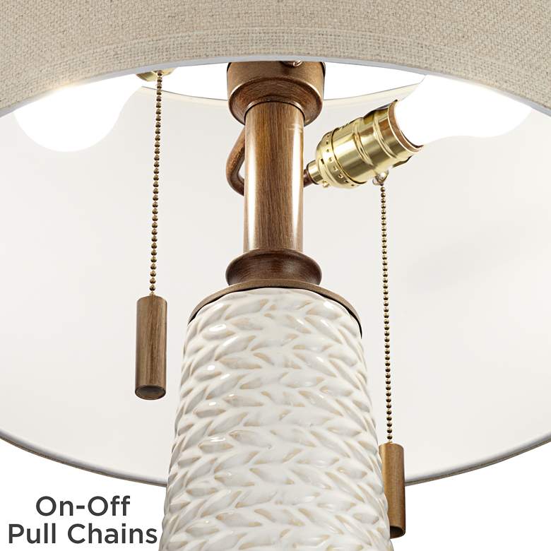 Image 6 Possini Euro Kingston 32 3/4" High Pull Chain White Ceramic Table Lamp more views