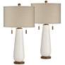Possini Euro Kingston 32 3/4" White Ceramic Table Lamps Set of 2
