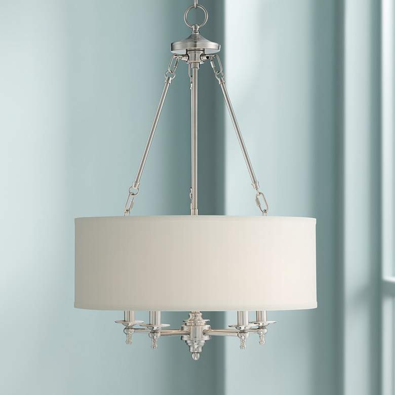 Image 1 Possini Euro Kinney 19 1/4" Wide Brushed Nickel Pendant