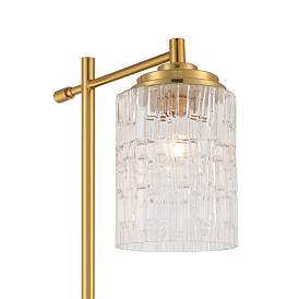 Image3 of Possini Euro Kinsey 67" Crystal Glass and Brass Downbridge Floor Lamp more views