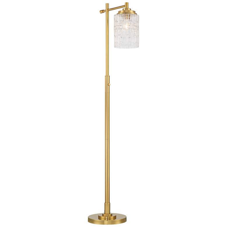 Image 7 Possini Euro Kinsey 67 inch Crystal Glass and Brass Downbridge Floor Lamp more views
