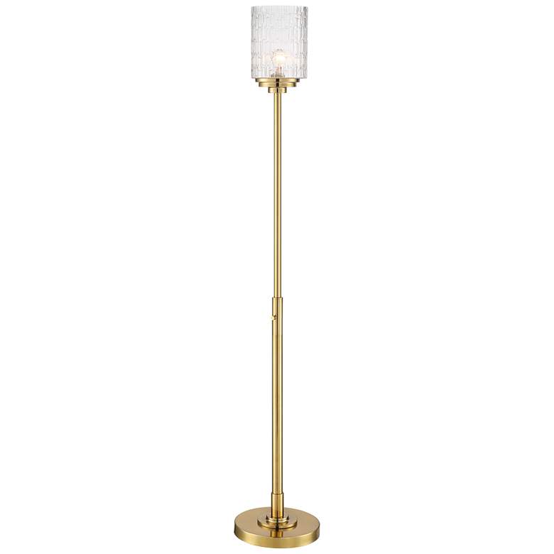 Image 3 Possini Euro Kinsey 72 1/2 inch Brass and Crystal Torchiere Floor Lamp