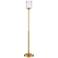 Possini Euro Kinsey 72 1/2" Brass and Crystal Torchiere Floor Lamp