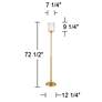 Possini Euro Kinsey 72 1/2" Brass and Crystal Torchiere Floor Lamp in scene