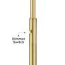 3_Possini Euro Kinsey 78" Modern Brass Torchiere Floor Lamp with Riser more views