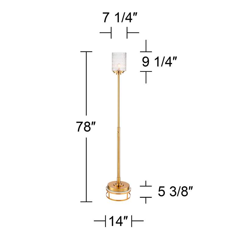 Image 6 Possini Euro Kinsey 78" Modern Brass Torchiere Floor Lamp with Riser more views