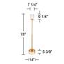 6_Possini Euro Kinsey 78" Modern Brass Torchiere Floor Lamp with Riser more views
