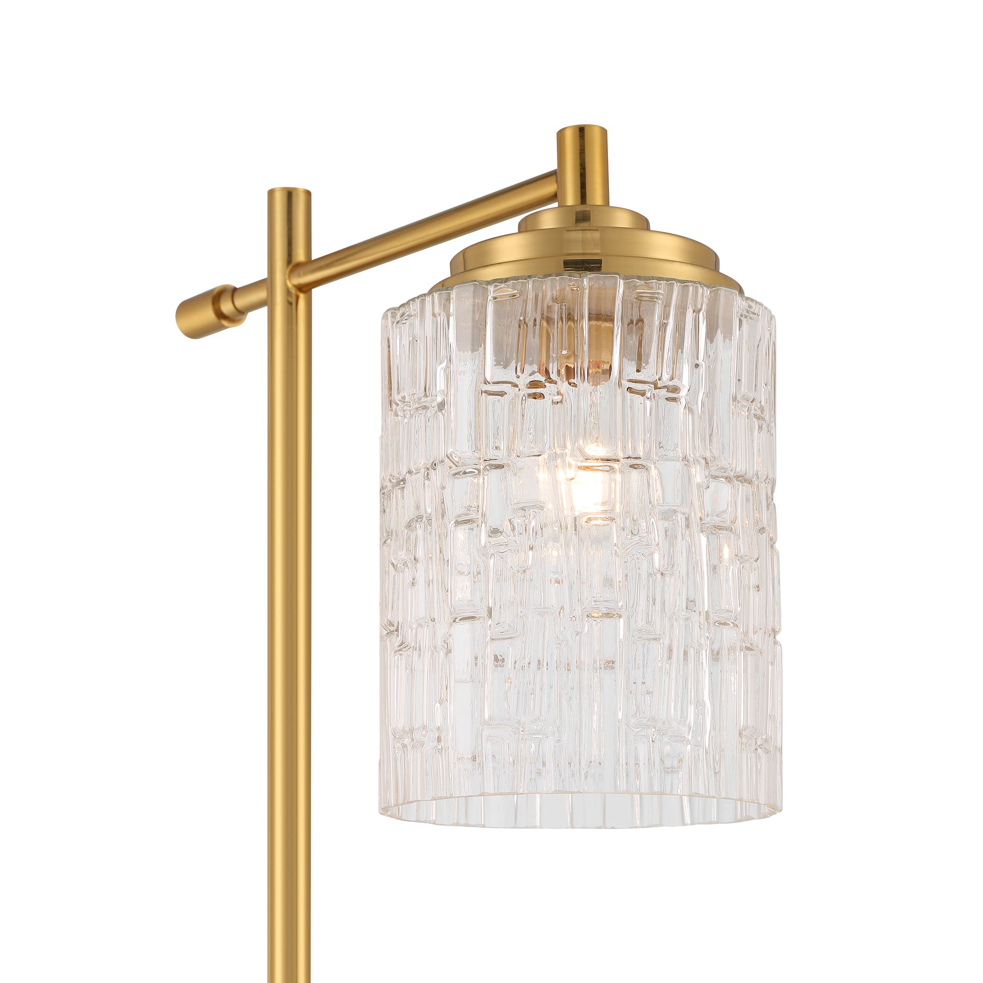 Possini Euro Kinsey Antique Brass Downbridge Floor Lamp with Crystal