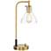 Possini Euro Kinzie 19" Warm Gold Outlet and USB Desk Lamp