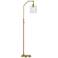 Possini Euro Kipling Warm Gold Downbridge Arc Floor Lamp with Clear Glass
