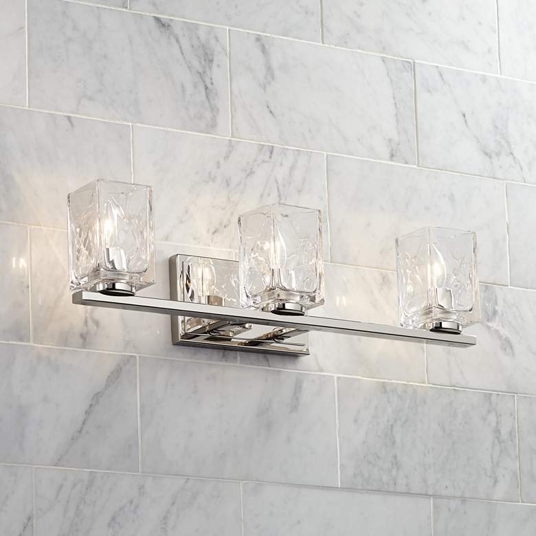 Image 1 Possini Euro Kitta 24"W Polished Nickel 3-Light Bath Light