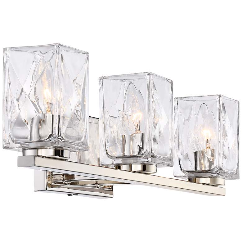 Image 4 Possini Euro Kitta 24 inchW Polished Nickel 3-Light Bath Light more views