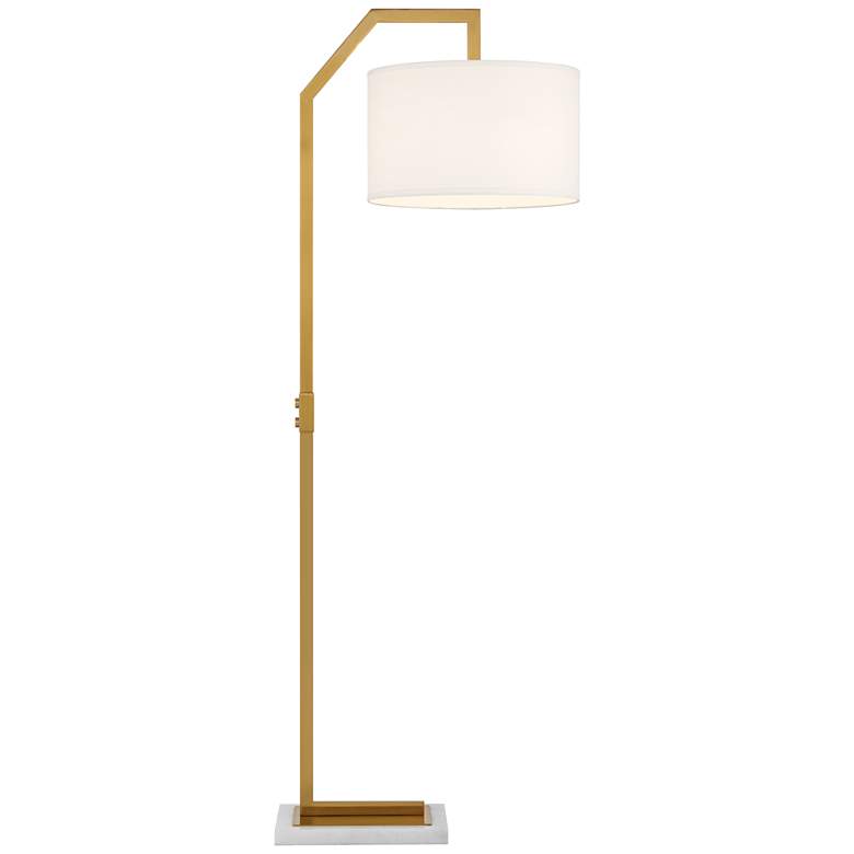 Image 2 Possini Euro Kittridge 62 1/2 inch Marble and Gold Arc Modern Floor Lamp