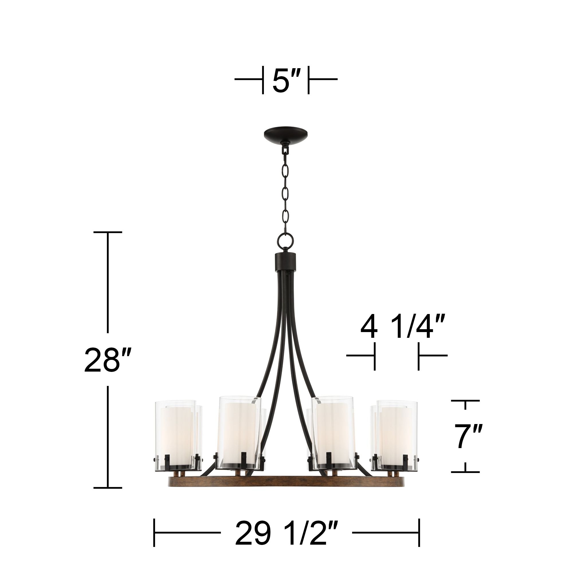 Possini Euro Kiva 29 1/2"W Black Wood 8-Light Wagon Wheel Chandelier