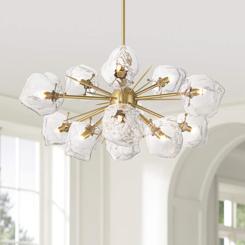 Image 1 Possini Euro Klara 30" Soft Gold 12-Light LED Modern Sputnik Pendant