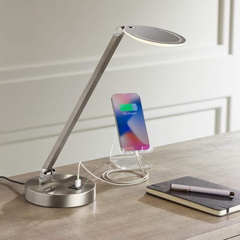 Image 1 Possini Euro Kobie Adjustable Height Modern LED USB Desk Lamp