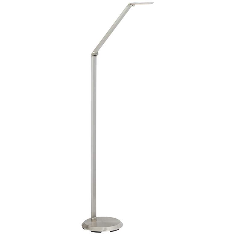 Image 2 Possini Euro Kobie Adjustable Satin Nickel LED Task Floor Lamp