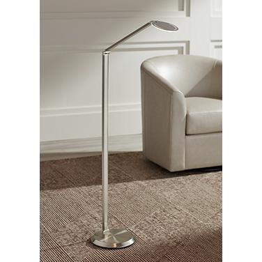 Possini Euro Kobie Adjustable Satin Nickel LED Task Floor Lamp