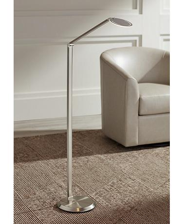Possini Euro Kobie Adjustable Satin Nickel LED Task Floor Lamp