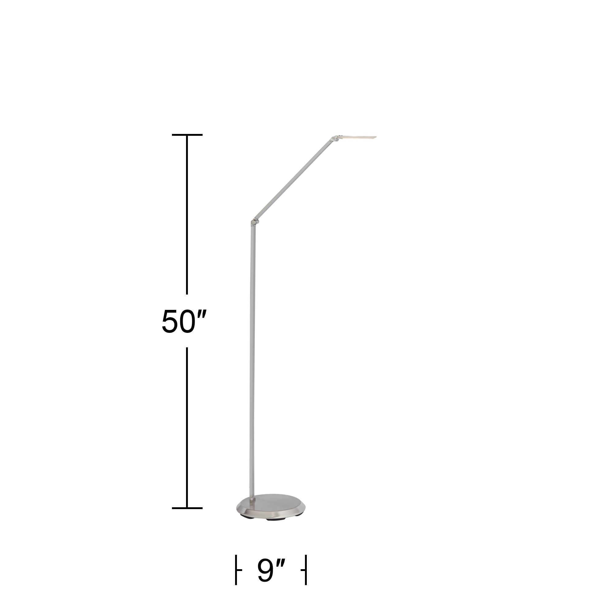 Possini Euro Kobie Adjustable Satin Nickel LED Task Floor Lamp