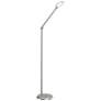 Possini Euro Kobie Adjustable Satin Nickel LED Task Floor Lamp