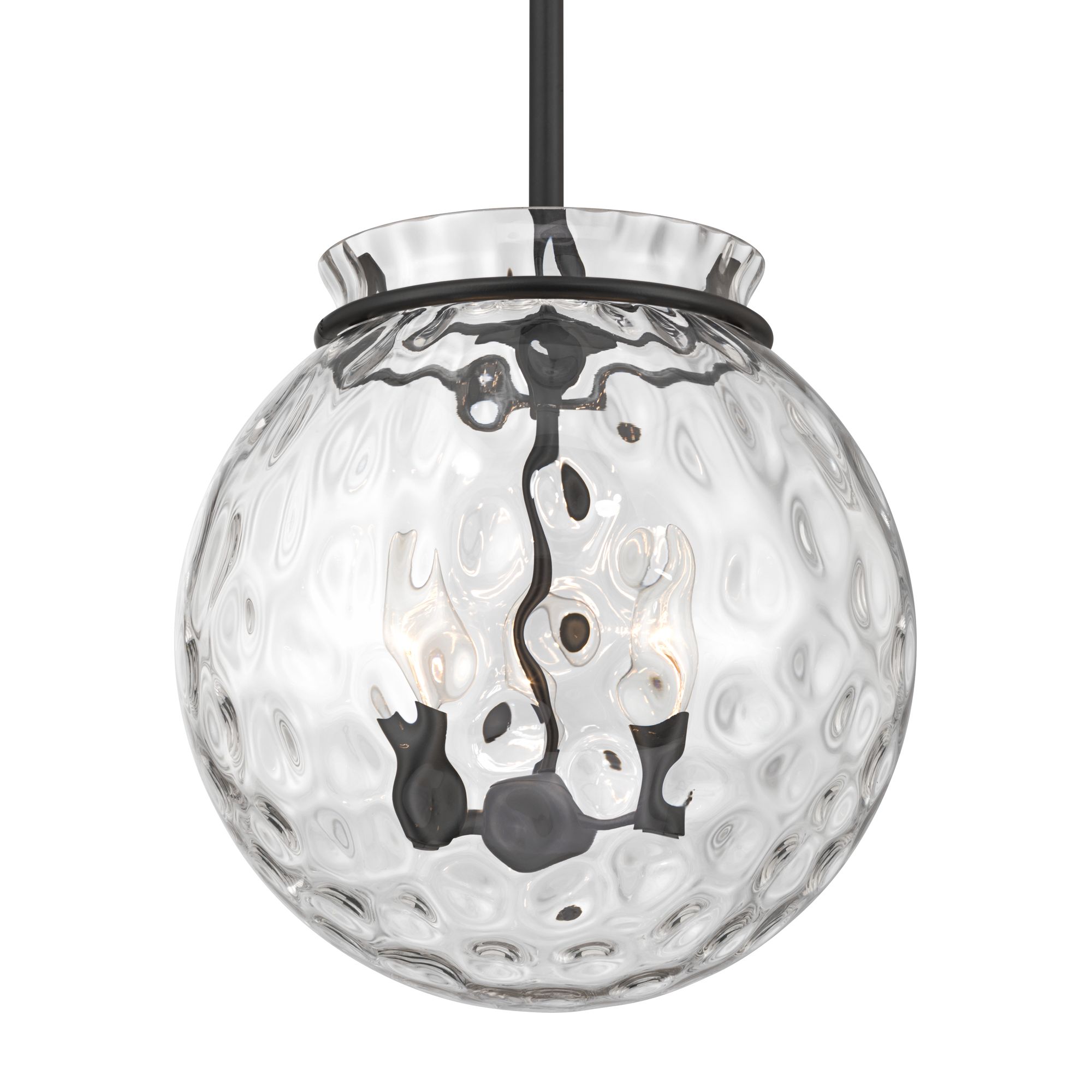 Image 3 Possini Euro Kodi 12" Wide Bronze Hammered Glass 3-Light Pendant Light more views