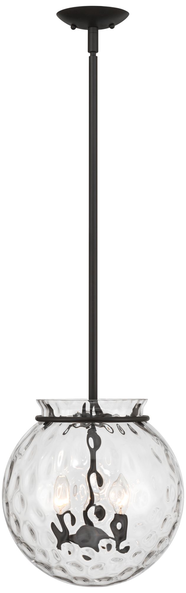 Image 7 Possini Euro Kodi 12" Wide Bronze Hammered Glass 3-Light Pendant Light more views