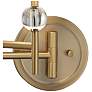 Possini Euro Kohle Brass Plug-In Wall Lamps with Cord Covers Set of 2